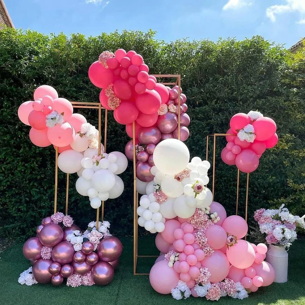 26/52Pcs Pink Latex Balloon Set With Sequins For Birthday Party Scene Decoration Wedding Anniversary Baby Shower