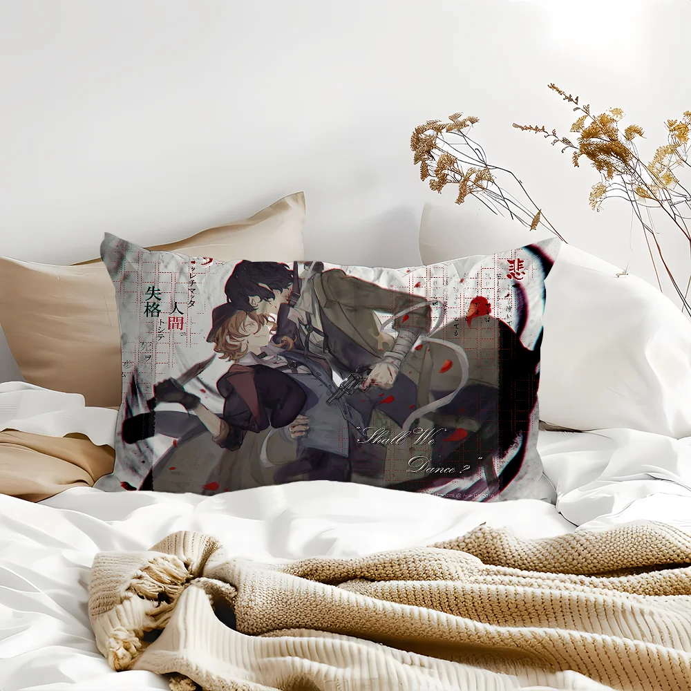 Hot Anime Bungo Stray Dogs Pillow Case Cover Suitable For Sofa Car Cushion Rectangular Back Cushion