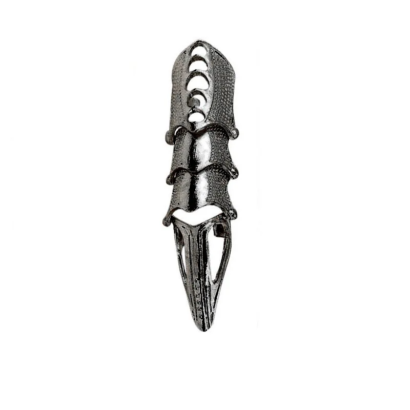 Skeleton Hand Bracelet Halloween Jewelry Decoration Skull Skeleton Hands with Snake Full Finger Rings for Women Men Punk