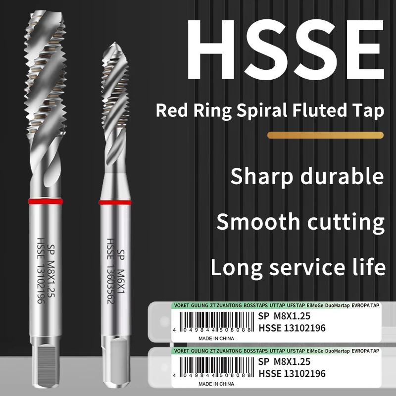 ZUANTONG HSSE Spiral Fluted Tap M2 M2.5 M3 M4 M5 M6 M8 M10 M12 M14 M16 M18 M20 Machine Screw Thread Taps For Blind Hole Tapping