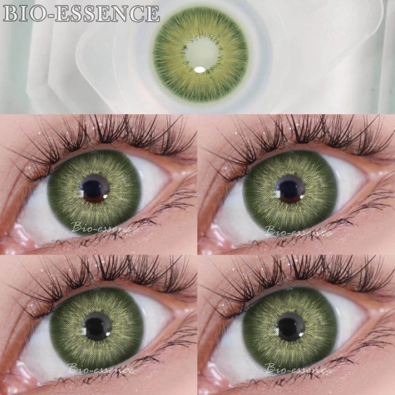 Bio-essence 1Pair Colored Contact Lenses Color Lens Eyes Lentillas Verdes Naturales Lenses With Diopters Fashion Lenses