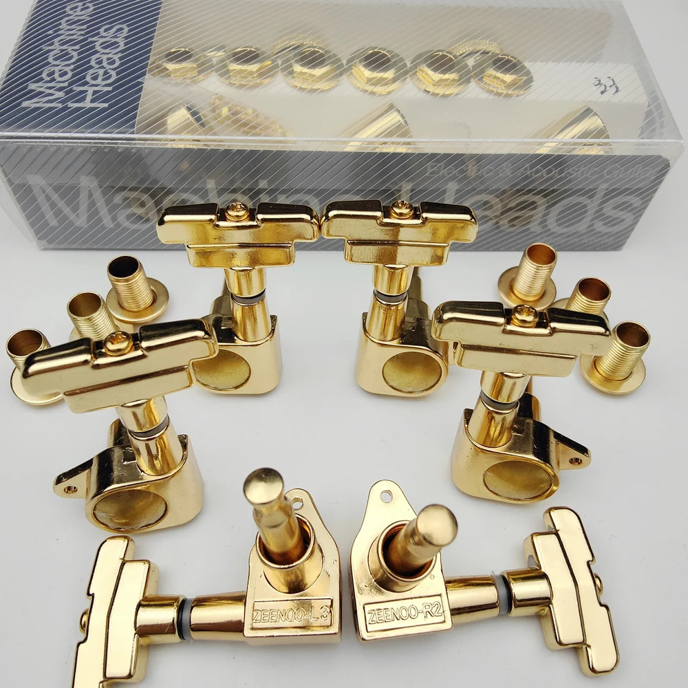 KAYNES J-109 3R+3L Electric Guitar Machine Heads Tuners Art Deco Rotomatic Imperial Style Head Tuning Pegs Chrome Black Gold