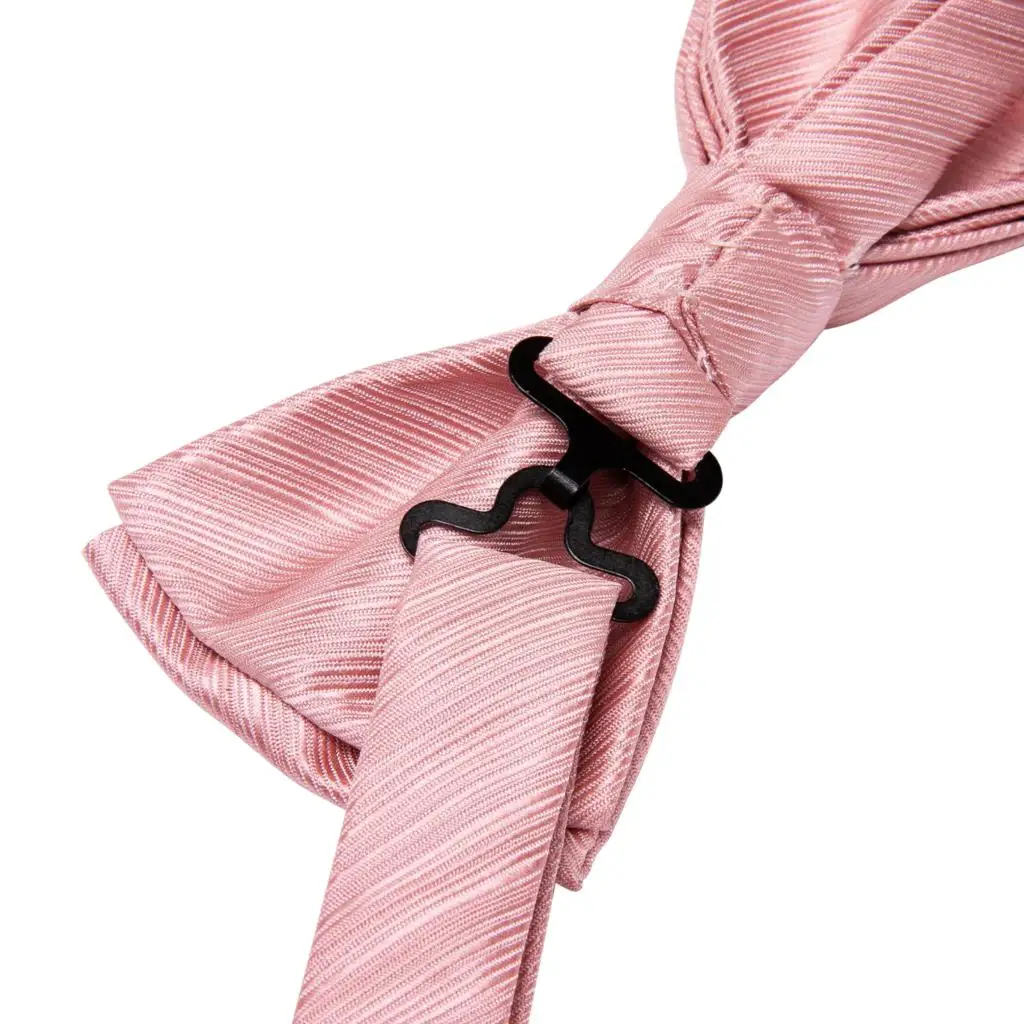 Hi-Tie Jacquard Silk Black Gold Striped Mens Bowtie Adult Bow Tie Hankerchief Cufflinks Set Pre-tied Men Butterfly Bowknot Gift