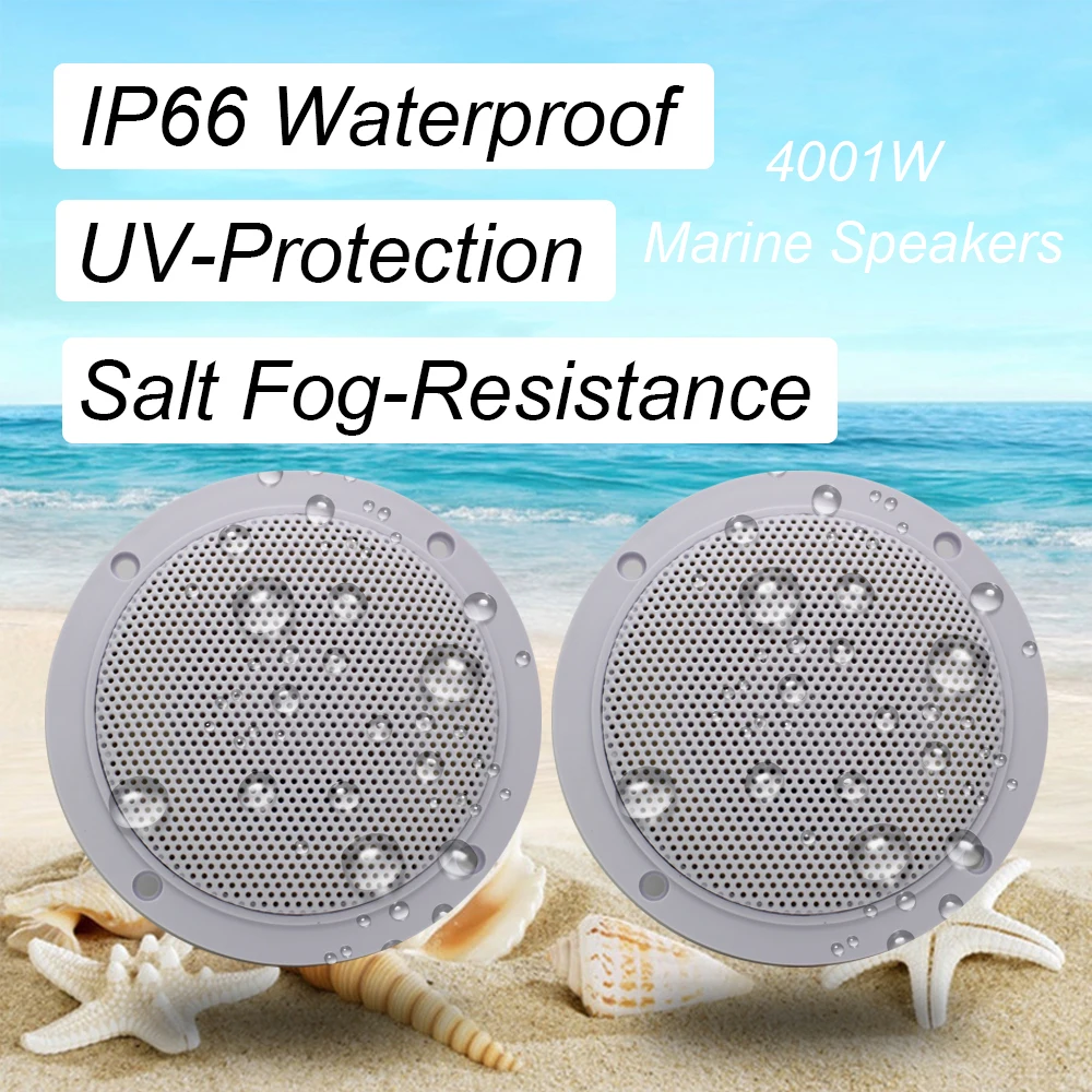 GUZARE Boat Radio Marine Stereo(With/ Free Gifts Option Available)/ Waterproof Speakers / FM Antenna / USB AUX Cable / 5 Options