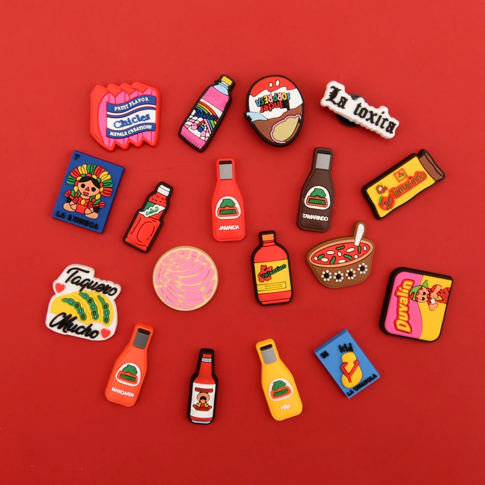 1 PCS Mexican Shoe Charms Sauce Drink Food Shoes Buckle Accessories for Clogs Sandals Wristband Decorations Kids Party Gifts