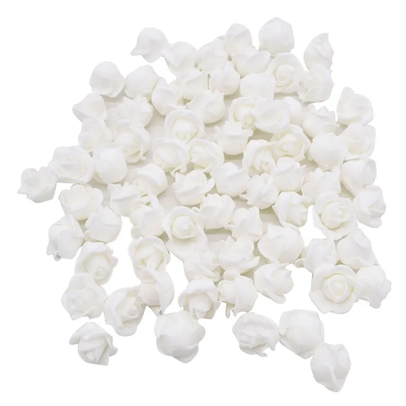 50/100Pcs 2cm Mini Foam Rose For Bear Artificial Flower Heads DIY Craft Gifts Box Wedding Party Decorative Wreath Home Decor