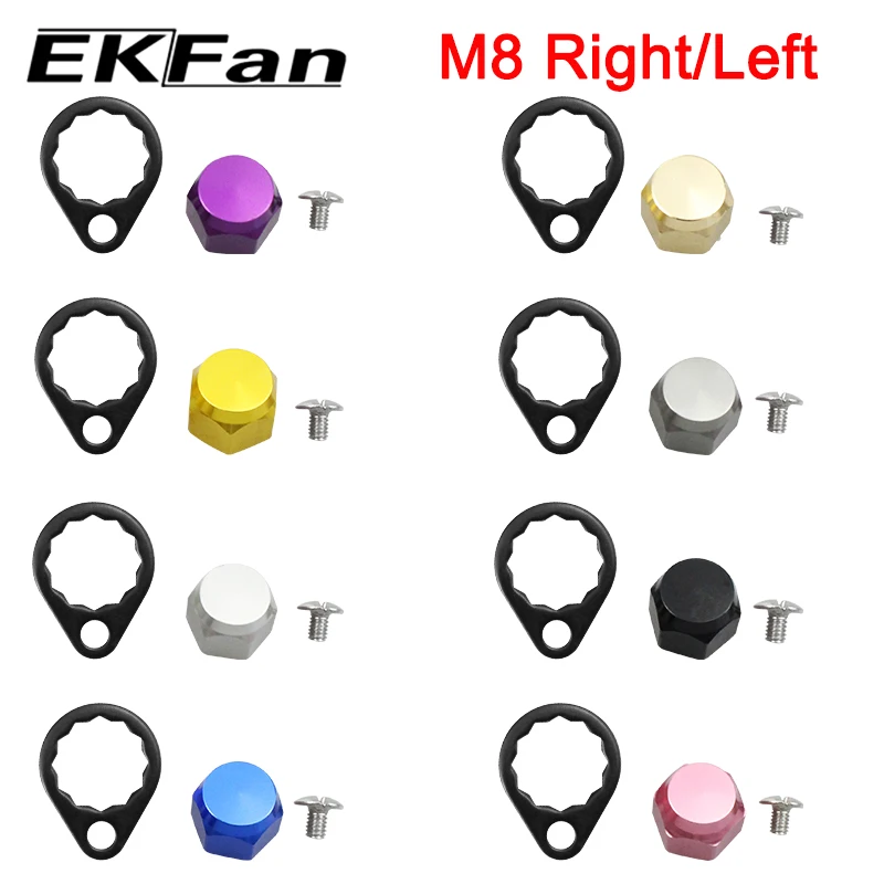 EKfan M8 Daiwa M7 Shimano Left / Right Hand Nut With Black 15MM Lock Washers and Screws For Baitcasting Fishing Reel DIY Parts