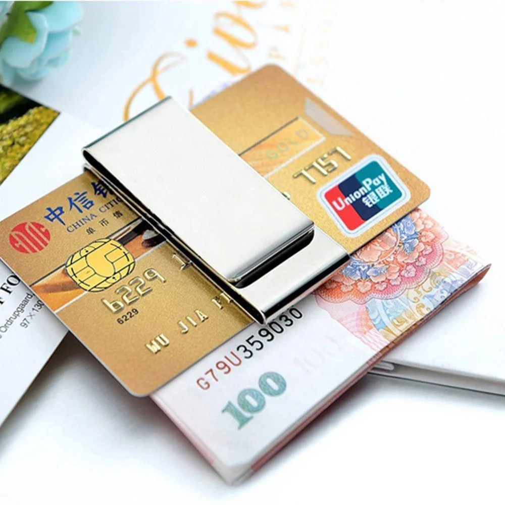 New Fashion Men's Pocket Money Clip Dollar Metal Clamp Card Clips Card Purses Women Metal Clamp For Money Cash Holder