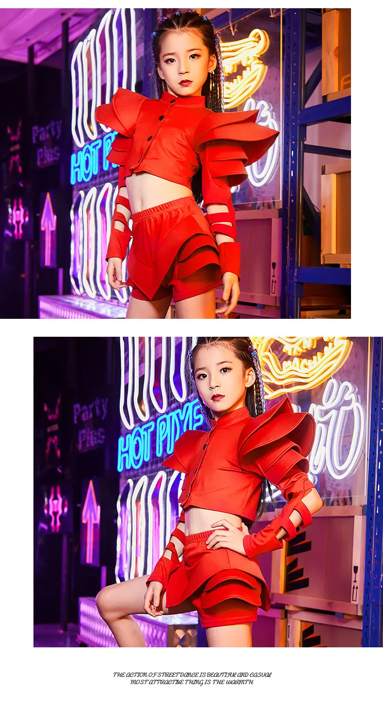 ZZL Jazz Style Hip-hop Costume Urban Dance Girl Clothes Performance Dancer Stage Outfit Children Model Catwalk Singer Teenage