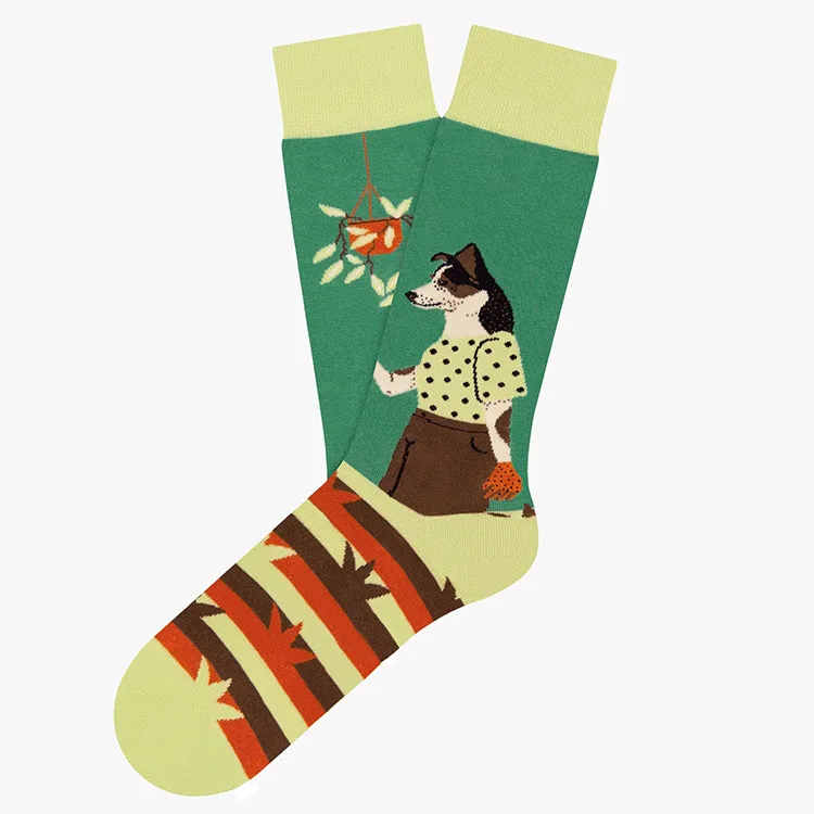 New Creative Cartoon Dog Ins Animal Trendy Socks Jacquard Cotton Socks Couple Mid length Fashion Skateboarding Socks