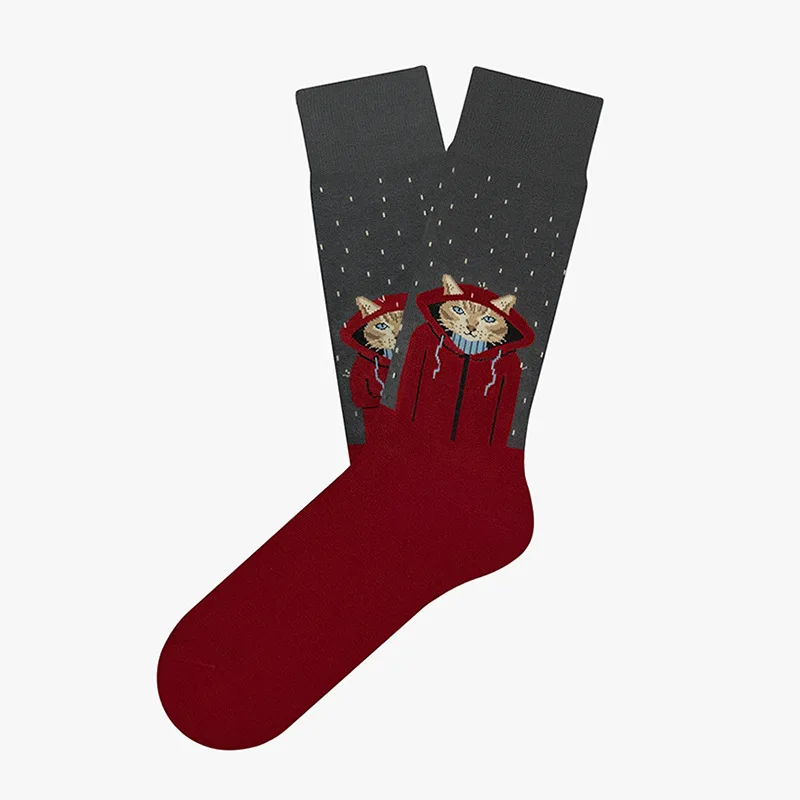 New Creative Cartoon Dog Ins Animal Trendy Socks Jacquard Cotton Socks Couple Mid length Fashion Skateboarding Socks