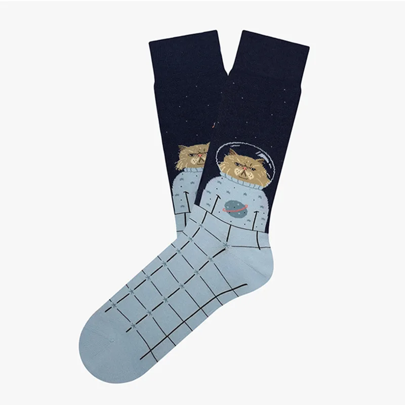 New Creative Cartoon Dog Ins Animal Trendy Socks Jacquard Cotton Socks Couple Mid length Fashion Skateboarding Socks