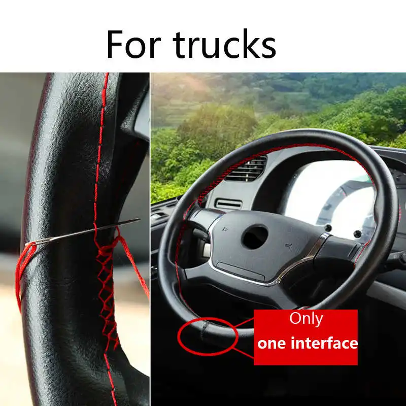 40CM 42CM 45CM 47CM 50CM Car Truck Extra Large Artificial Leather Steering Wheel Braid Cover Universal Auto Interior Accessories