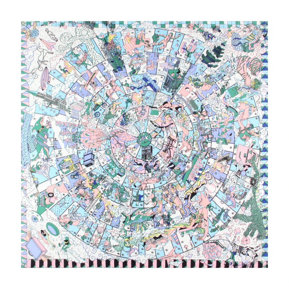 Manual Hand Rolled Twill Silk Scarf Women Hopi Print Square Scarves Wraps Echarpes Curled Foulard Femme Bandana Hijabs 90CM
