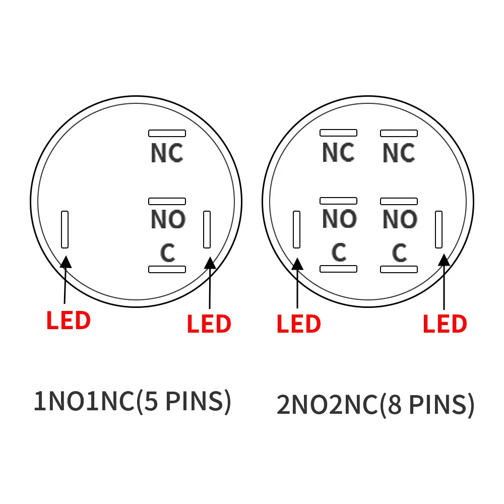 30mm Metal Push Button Two Way Switch LED 12V 5V Big Reset Self Locking Ring Power Supply Car Auto Engine Start Waterproof Blue