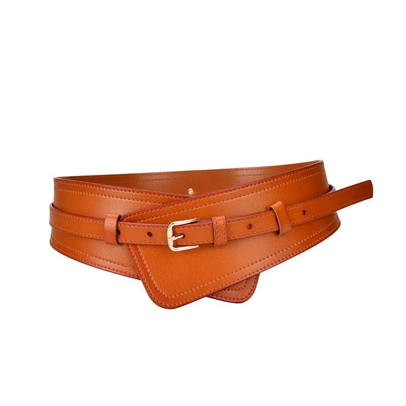 Fashion Wide Women Belts Designer Women Real Leather Belt Metal Pin Buckles Female Soft Comfortable ClothesWaistbandsAccessories