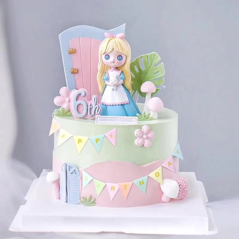 Mini Happy Birthday Banner Cake Topper Party Cake Decoration Supplies Handmade Bunting Garland Pennant Flags