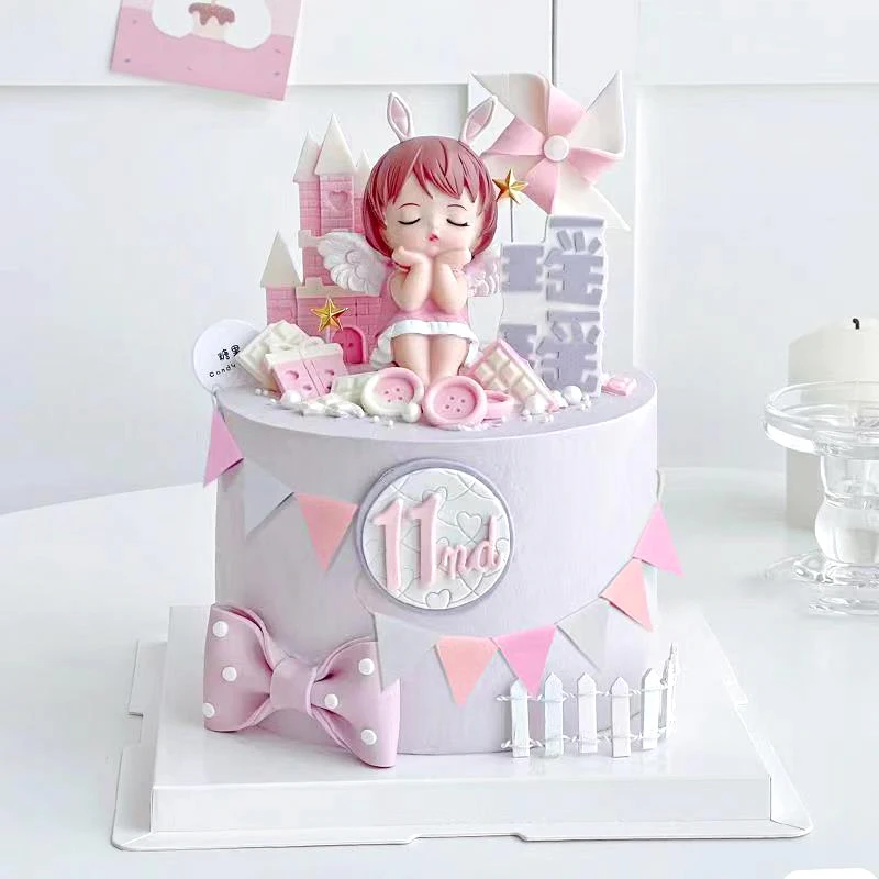 Mini Happy Birthday Banner Cake Topper Party Cake Decoration Supplies Handmade Bunting Garland Pennant Flags
