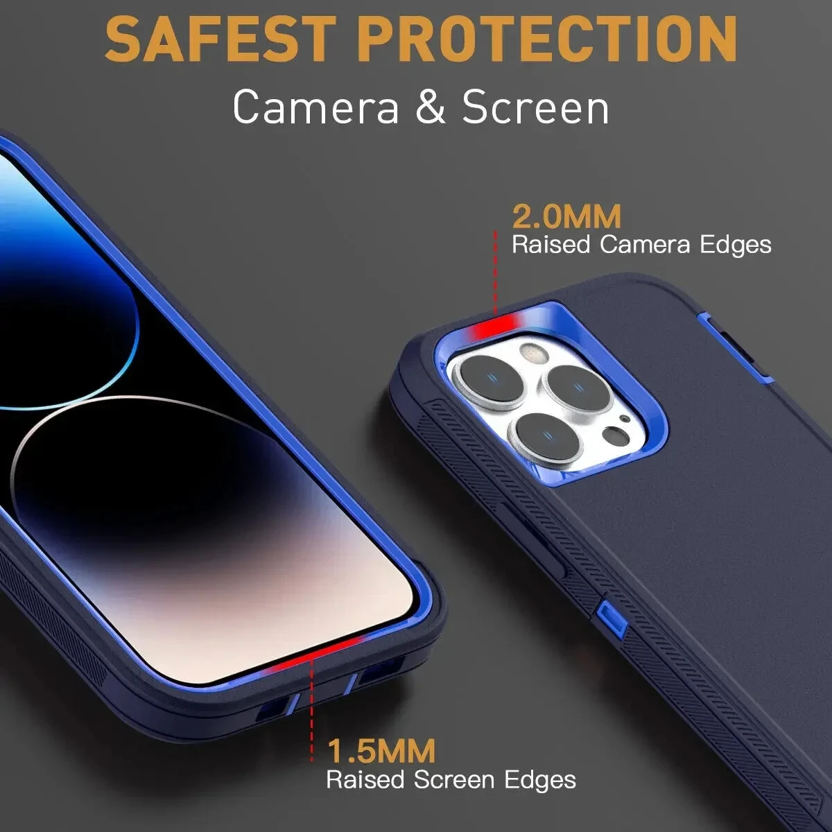 3 IN 1 Heavy Duty Armor Shockproof Dust-Proof Case For iPhone 15 14 13 12 11 16Pro MAX MINI XSMAX XR X XS SE 6 7 8 PLUS Cover