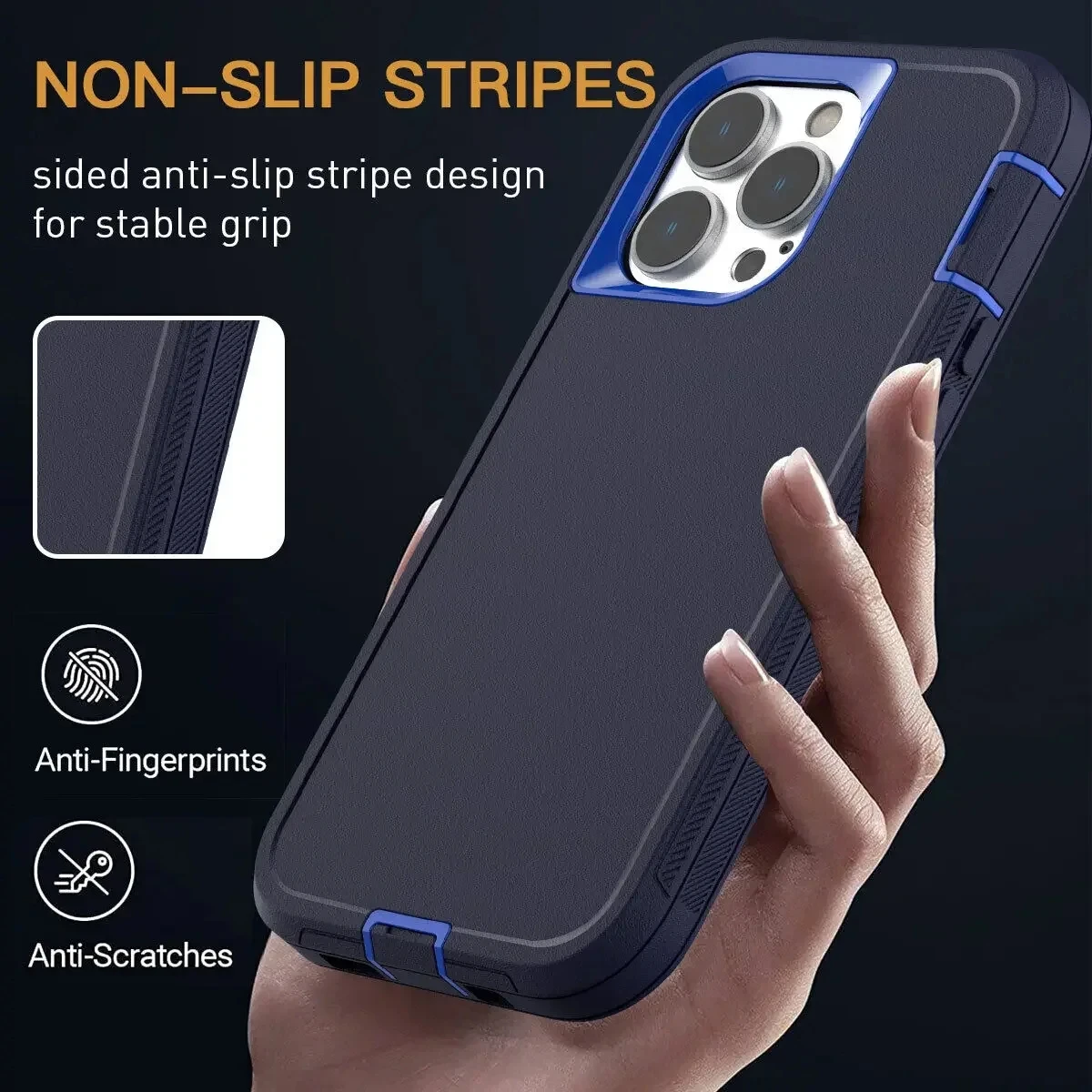3 IN 1 Heavy Duty Armor Shockproof Dust-Proof Case For iPhone 15 14 13 12 11 16Pro MAX MINI XSMAX XR X XS SE 6 7 8 PLUS Cover