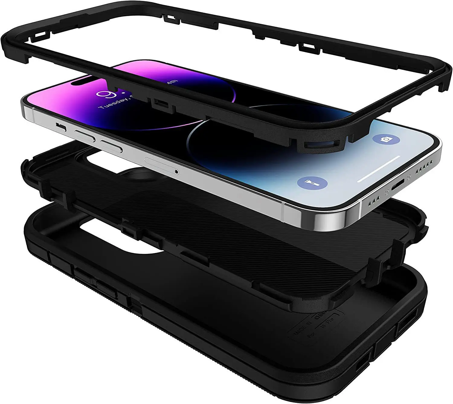3 IN 1 Heavy Duty Armor Shockproof Dust-Proof Case For iPhone 15 14 13 12 11 16Pro MAX MINI XSMAX XR X XS SE 6 7 8 PLUS Cover
