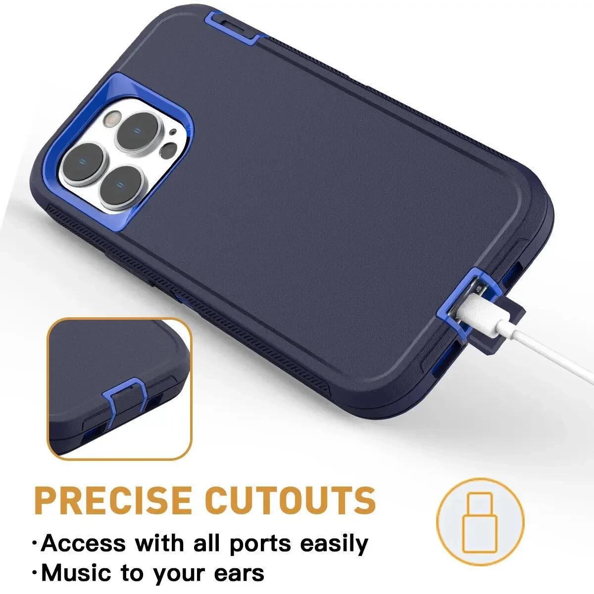 3 IN 1 Heavy Duty Armor Shockproof Dust-Proof Case For iPhone 15 14 13 12 11 16Pro MAX MINI XSMAX XR X XS SE 6 7 8 PLUS Cover