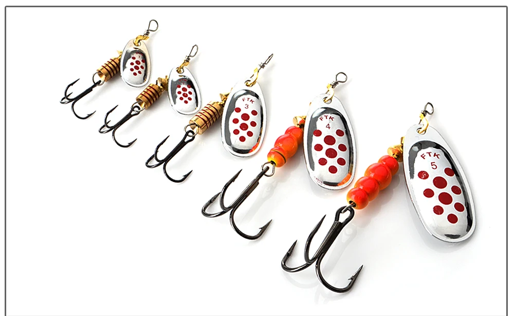 FTK 3.9g-15g Metal Spiner Bait Fishing Lure Spinner Fishing Spoon Lure Spinnerbait Hard Artificial Bait Pike Tackle