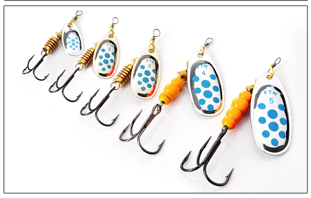 FTK 3.9g-15g Metal Spiner Bait Fishing Lure Spinner Fishing Spoon Lure Spinnerbait Hard Artificial Bait Pike Tackle