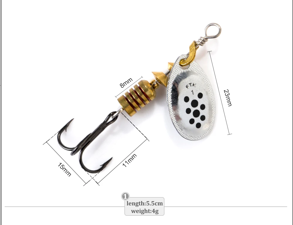 FTK 3.9g-15g Metal Spiner Bait Fishing Lure Spinner Fishing Spoon Lure Spinnerbait Hard Artificial Bait Pike Tackle