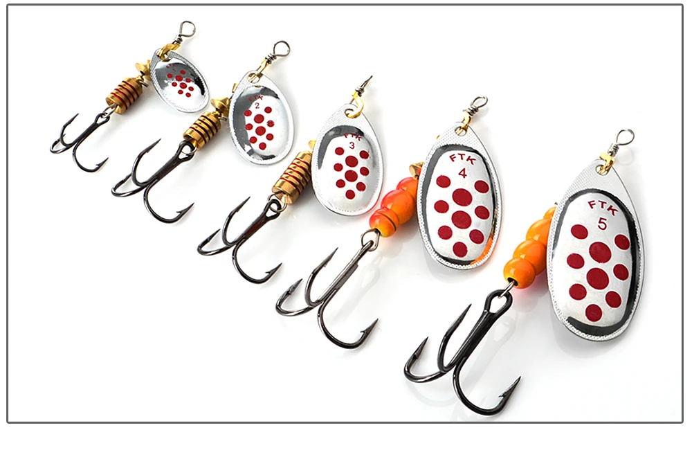 FTK 3.9g-15g Metal Spiner Bait Fishing Lure Spinner Fishing Spoon Lure Spinnerbait Hard Artificial Bait Pike Tackle