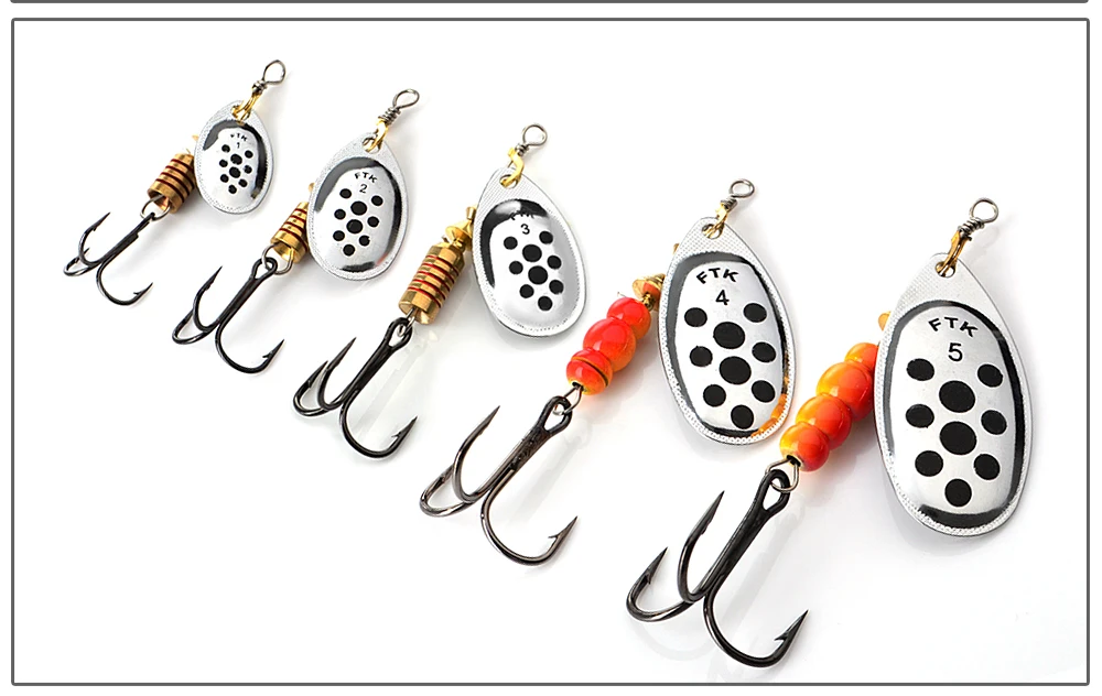 FTK 3.9g-15g Metal Spiner Bait Fishing Lure Spinner Fishing Spoon Lure Spinnerbait Hard Artificial Bait Pike Tackle