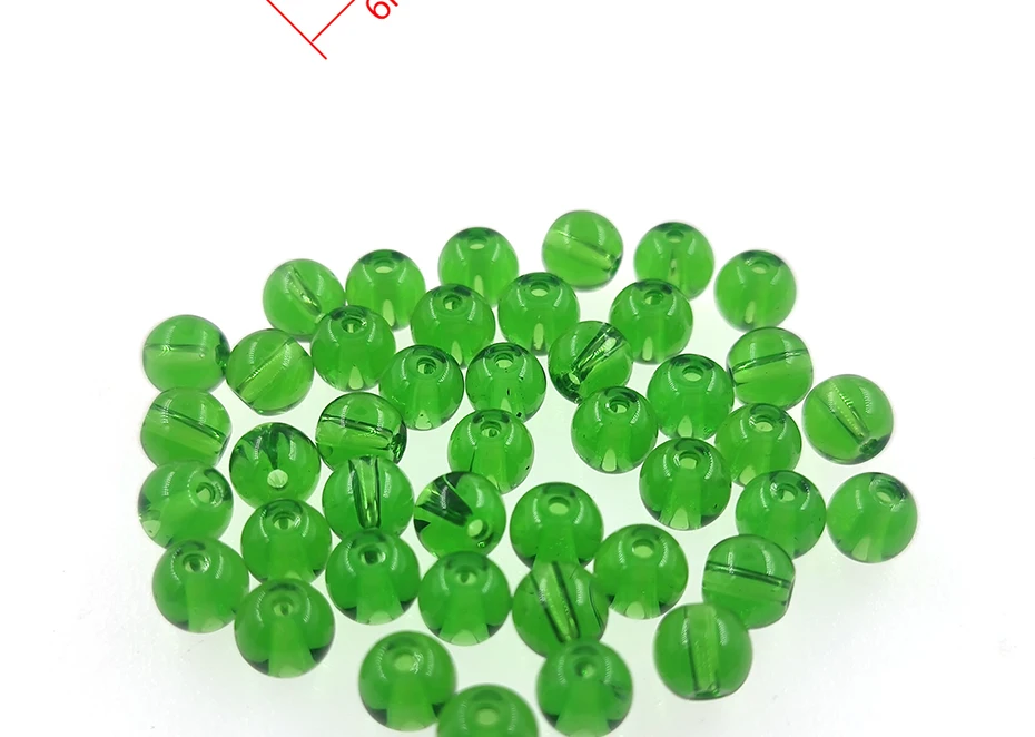 50-pieces Fishing Beads Stopper Round Brass Tackle Glass Beads 8mm 6mm Bait Rigs Accessories Carp Fishing Gear
