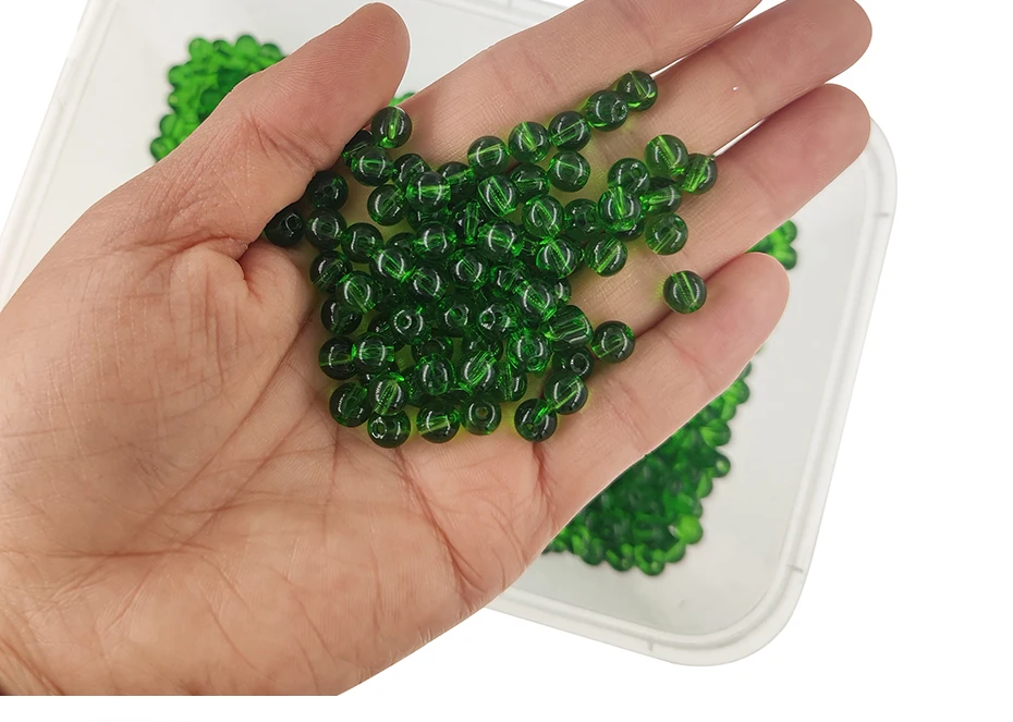 50-pieces Fishing Beads Stopper Round Brass Tackle Glass Beads 8mm 6mm Bait Rigs Accessories Carp Fishing Gear