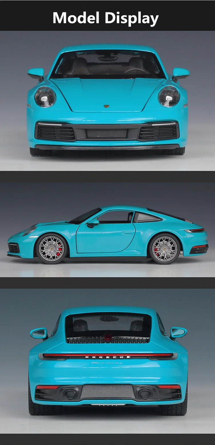 Welly 1:24 Porsche 911 Carrera 4S Coupe Alloy Sports Car Model Diecasts Metal Toy Vehicles Car Model Simulation Childrens Gifts