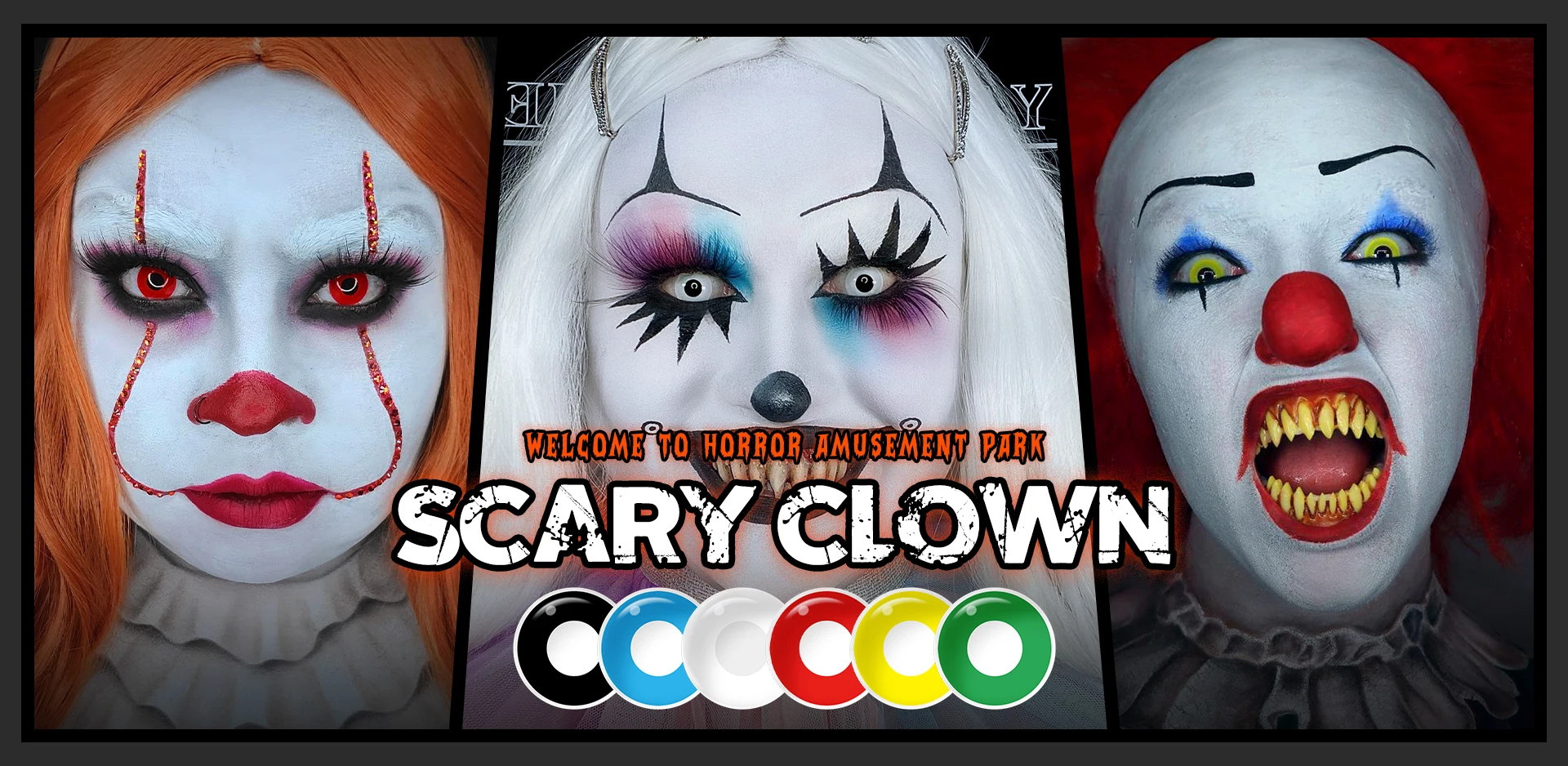 MAGISTER Yearly Use 14.5mm Halleoween Contact Lenses Cosplay Colored Contact Lenses For Eyes MakeUp White Manson Black/Red Out