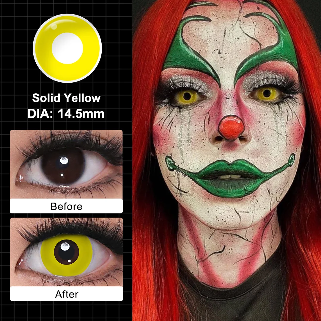 MAGISTER Yearly Use 14.5mm Halleoween Contact Lenses Cosplay Colored Contact Lenses For Eyes MakeUp White Manson Black/Red Out