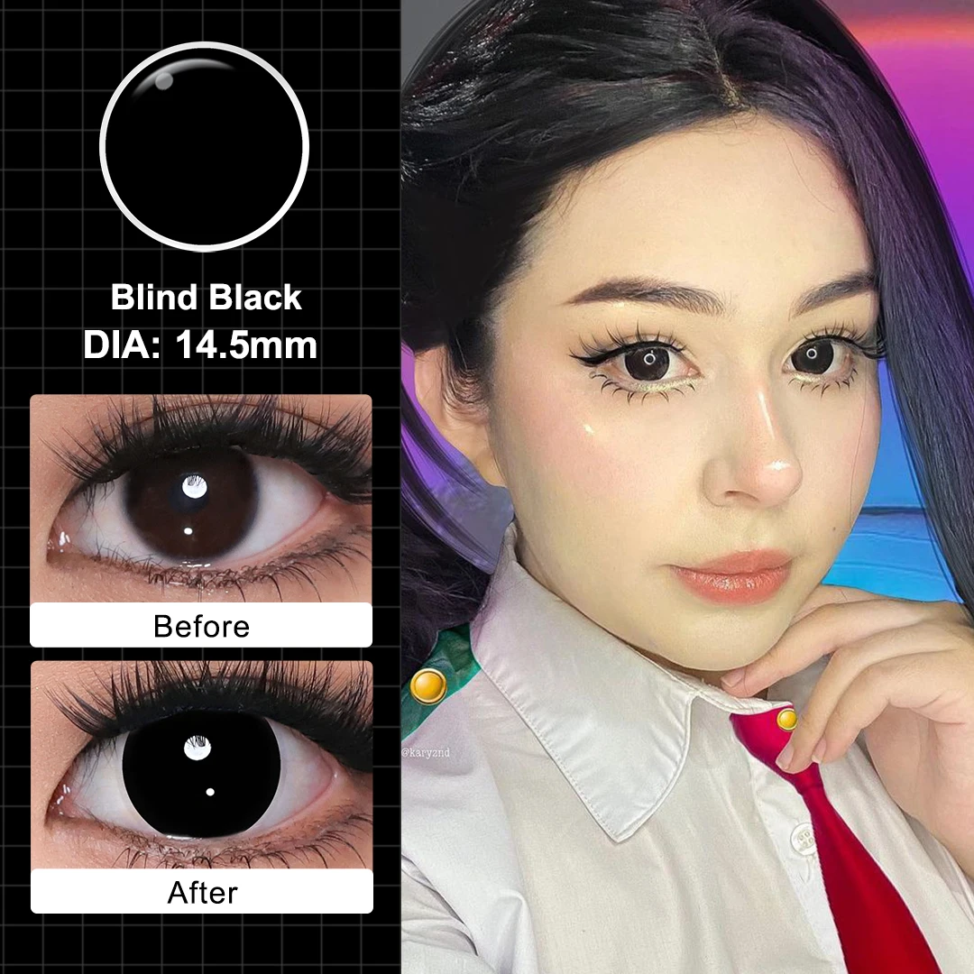 MAGISTER Yearly Use 14.5mm Halleoween Contact Lenses Cosplay Colored Contact Lenses For Eyes MakeUp White Manson Black/Red Out