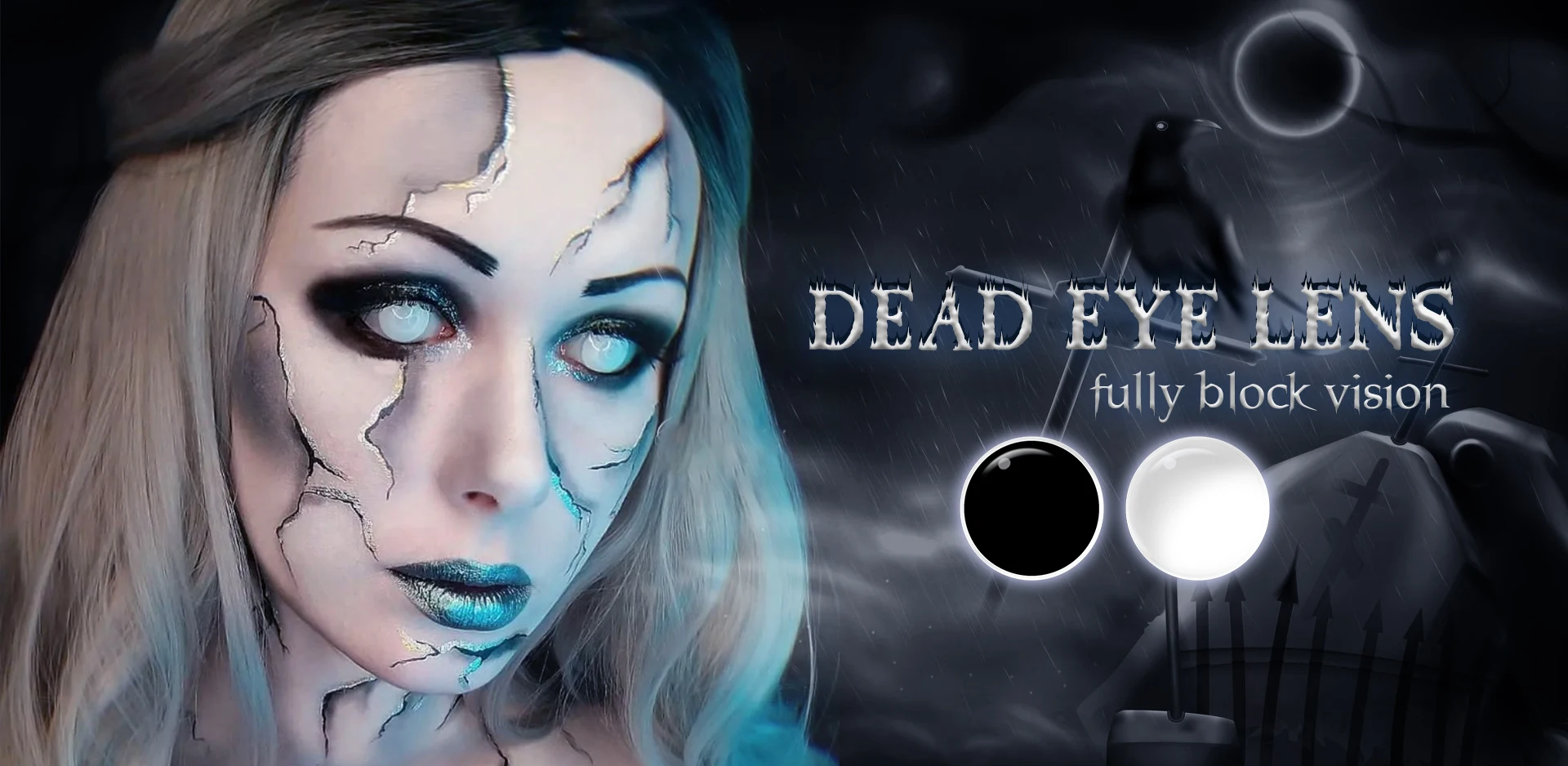 MAGISTER Yearly Use 14.5mm Halleoween Contact Lenses Cosplay Colored Contact Lenses For Eyes MakeUp White Manson Black/Red Out