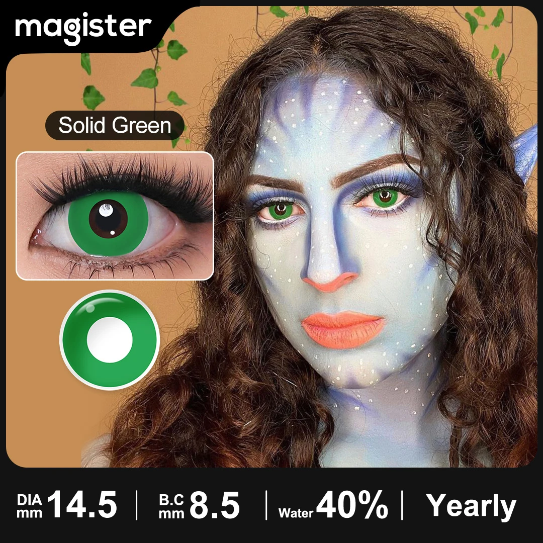 MAGISTER Yearly Use 14.5mm Halleoween Contact Lenses Cosplay Colored Contact Lenses For Eyes MakeUp White Manson Black/Red Out