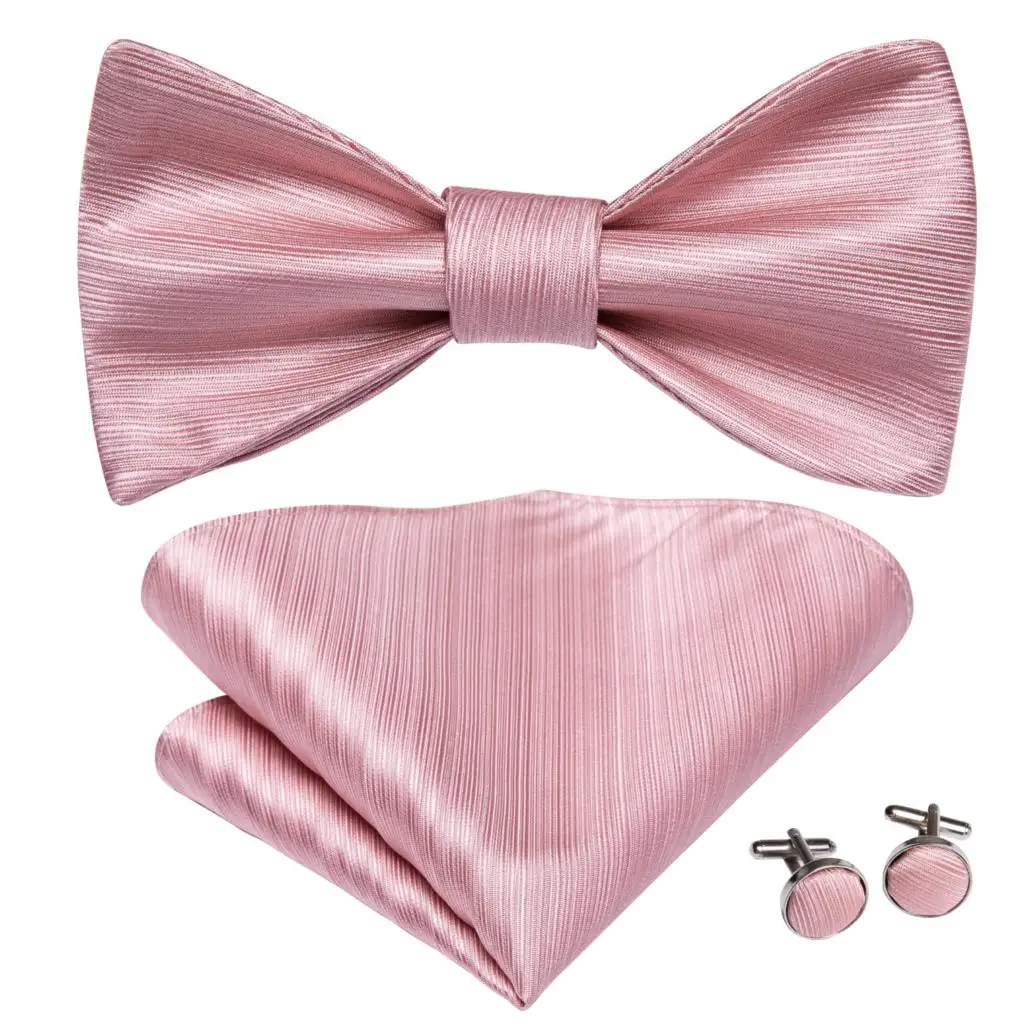 Jacquard Paisley Floral Dots Striped Silk Mens Bowtie Adjustable Self Bow Tie Hankerchief Cufflinks Set for Men Wedding Business