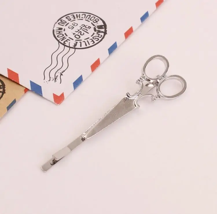 Gold Silver Creative Scissors Shape HairPin Women Girls Hair Clip Delicate Metal Hair Barrette Fashion Hair Accessories