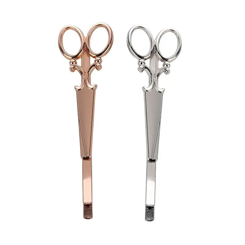 Gold Silver Creative Scissors Shape HairPin Women Girls Hair Clip Delicate Metal Hair Barrette Fashion Hair Accessories