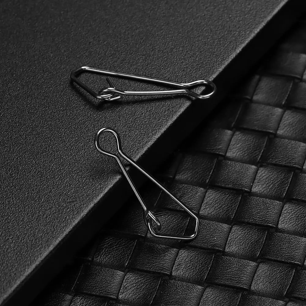 50pcs/pack Fast Clip Lock Fishing Hook Line Connector 0#-7# Stainless Steel Safety Pin Swivel Sea Snap Hooks Fishing Tackle