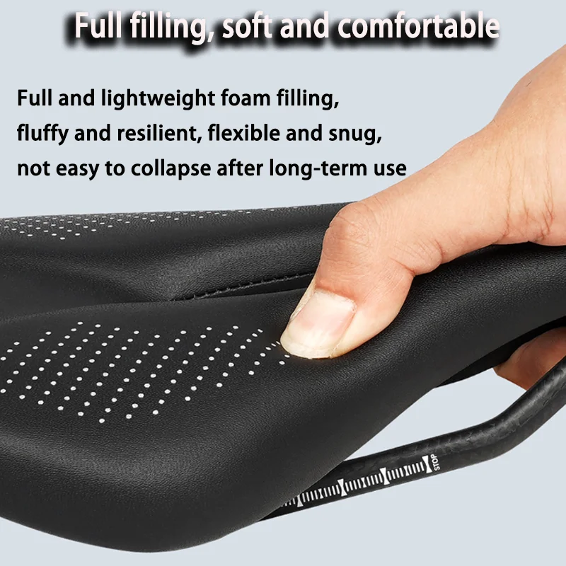 2026 NEW Pu + Carbon Fiber Saddle Road MTB Mountain Bike Bicycle Saddle for Man Cycling Saddle Trail Comfort Races Seat Red Whit