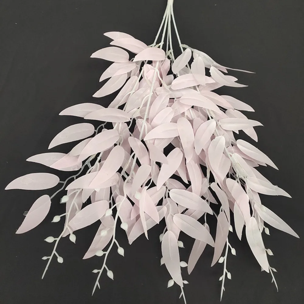 55cm Artificial White Flower Plant Wedding Bouquet Decoration Silk Flower Home Vase Decor Willow Leaf Green Grass Fake Flowers
