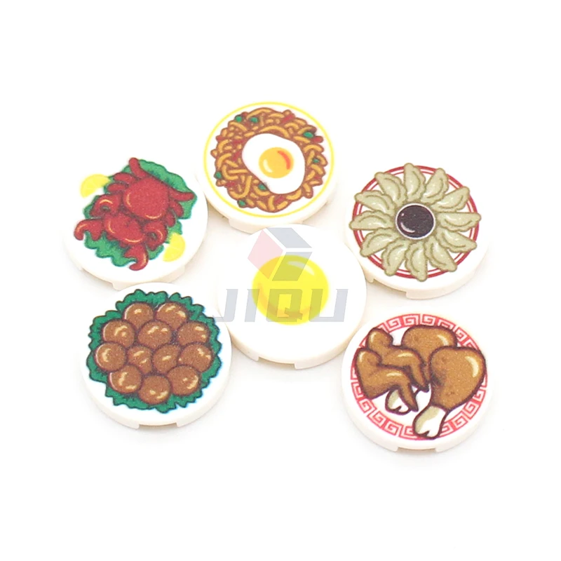 Mini Food Kitchen Accessories Toys Building Blocks Parts Hamburger Pizza Fries Cake Dessert Chocolate Cookies MOC Assemble Brick