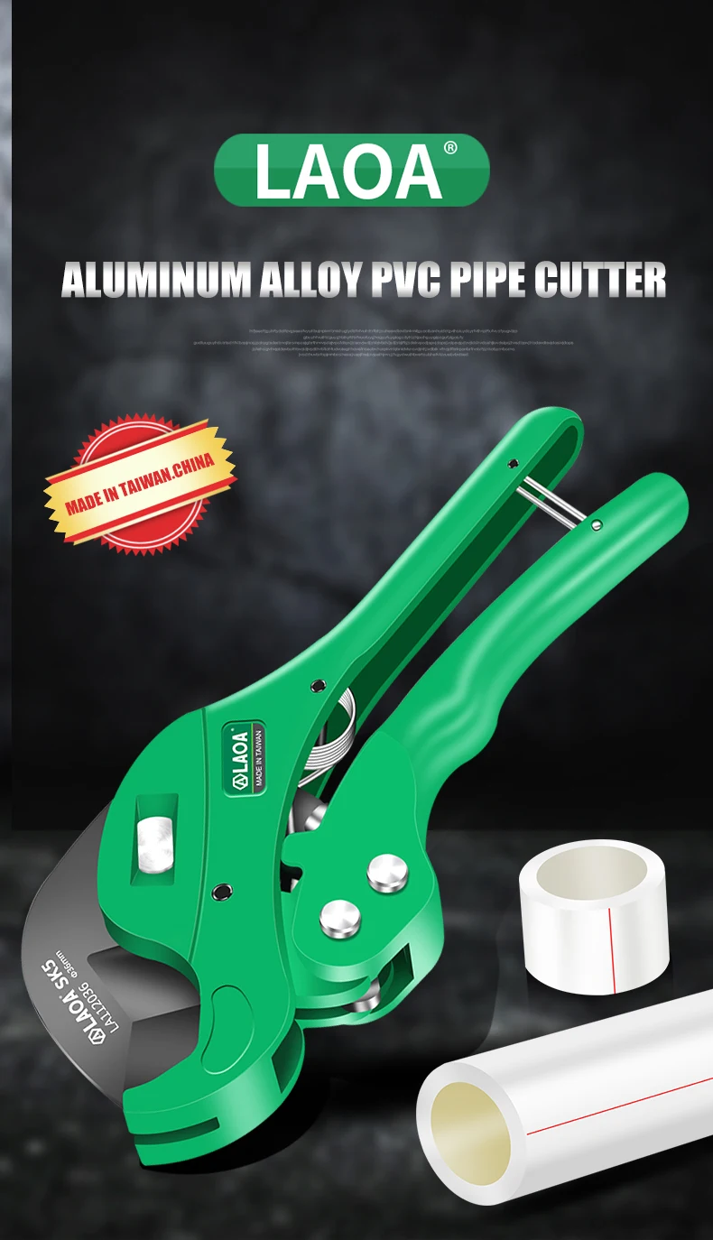 LAOA PVC Pipe Cutter 36mm Aluminum Alloy Body Ratchet Scissors Tube Hose Plastic Pipes PVC/PE/VE Cutting Plumbing Hand Tools