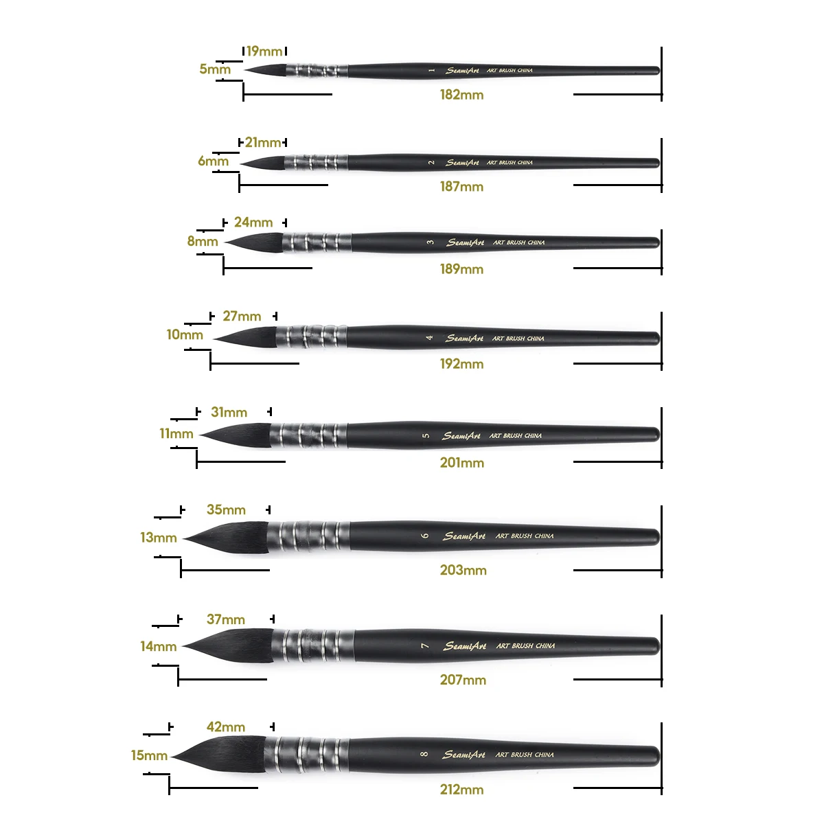 1Pcs Artist Hand-Painting Drawing Brushes Professional Watercolor Brush Pen for Water Color Painting Drawing School Art Supplies