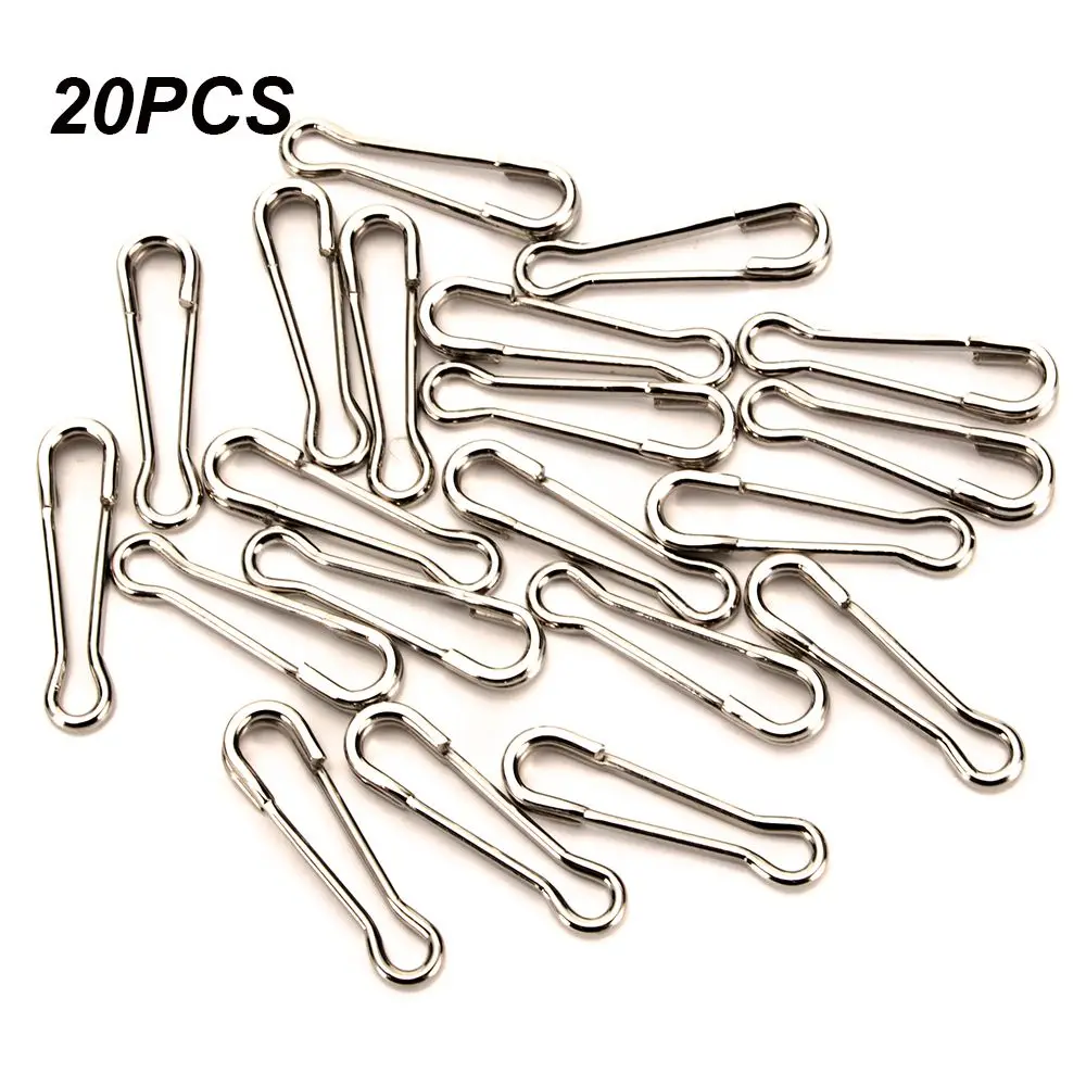 20pcs High Stainless Steel Fishing Connector Lure Snap Hook Fastlock Barrel Swivel Safety Fish Accessories Feeder Ring Carp Tool