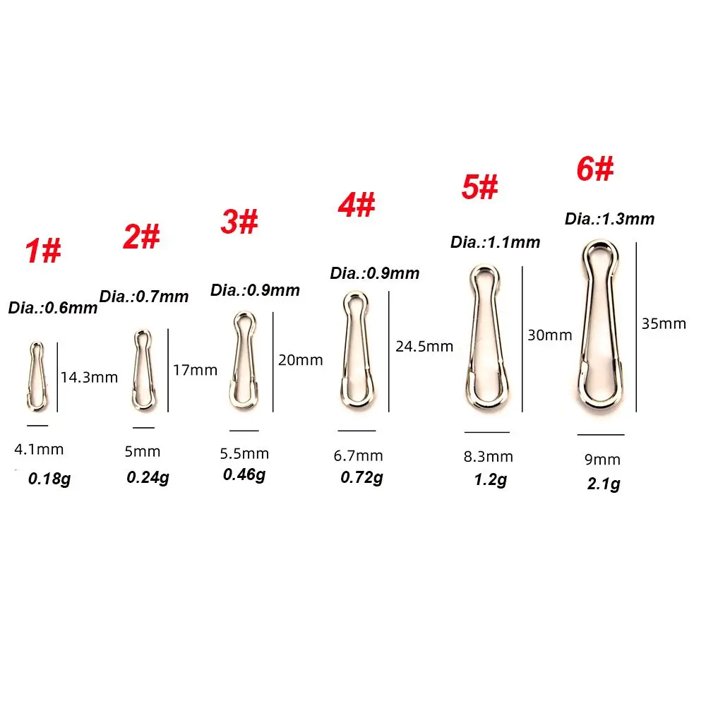 20pcs High Stainless Steel Fishing Connector Lure Snap Hook Fastlock Barrel Swivel Safety Fish Accessories Feeder Ring Carp Tool